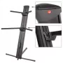 V-TONE DELUXE K2 doppelt verstrebter X-förmiger Keyboardständer, höhenverstellbar 650–980 mm, 65 kg Belastung, Schwarz