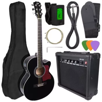 V-TONE EAG SET BK Elektroakustikgitarre + Verstärker-Set, Schwarz
