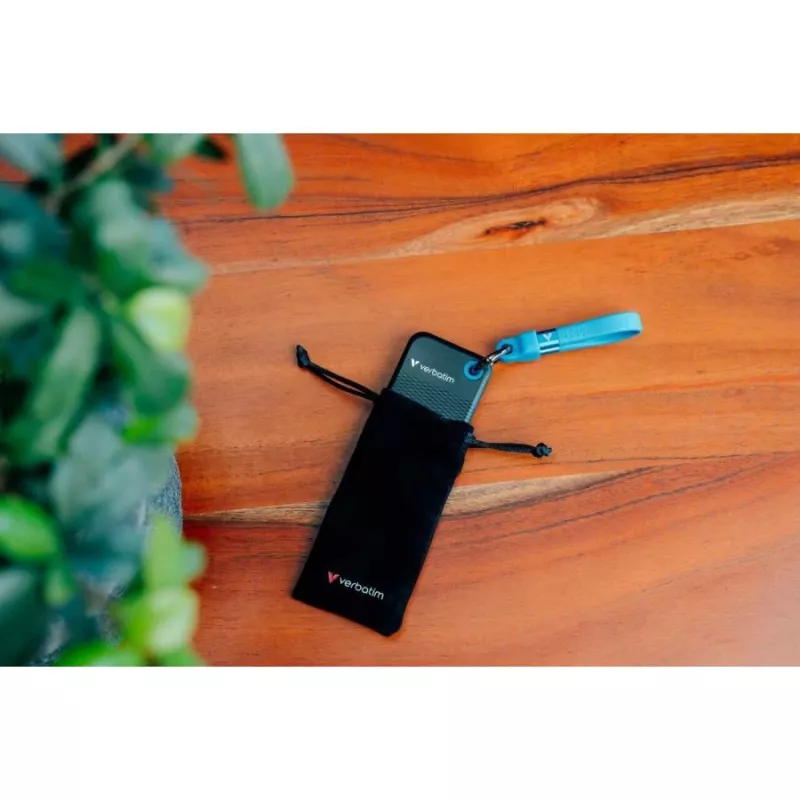 Verbatim Pocket SSD 256GB USB 3.2 Gen 2 Type-C Externe Solid-State-Festplatte, Schwarz/Blau 32416