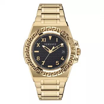 Versace V-Chrono Herren Swiss-Quarz-Chronograph Uhr VE3I00522 44mm Edelstahl Blaues Zifferblatt