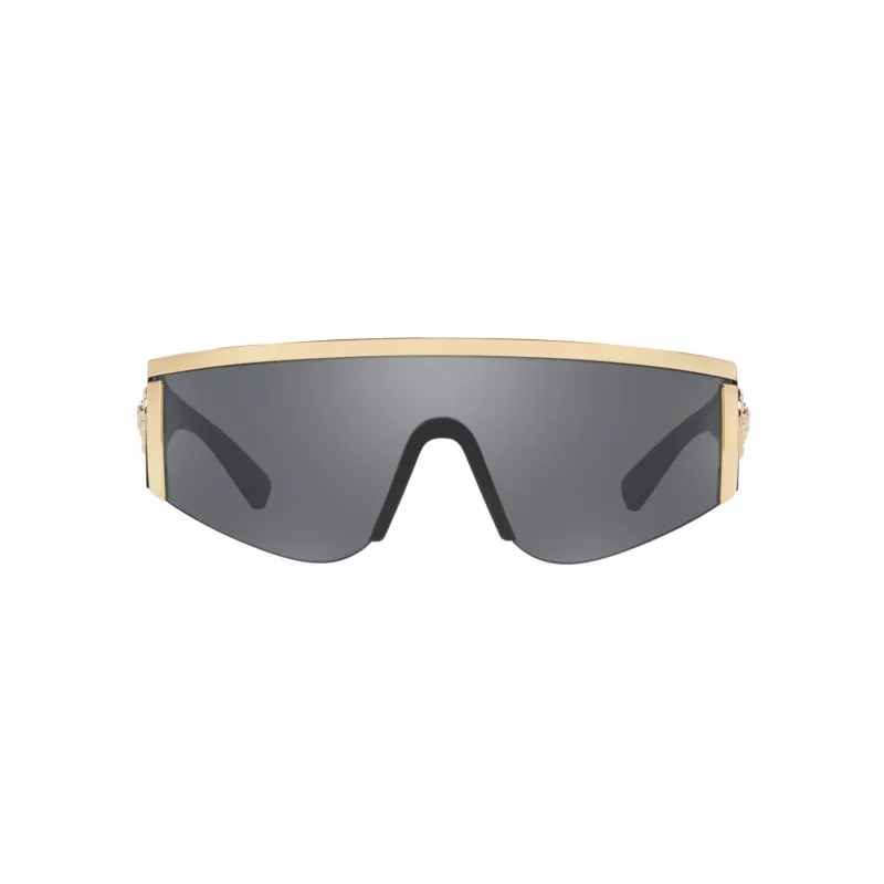 VERSACE VE2197-10006G Unisex Sonnenbrille Schwarzer Rahmen Graue Spiegelgläser Pilot 140 mm