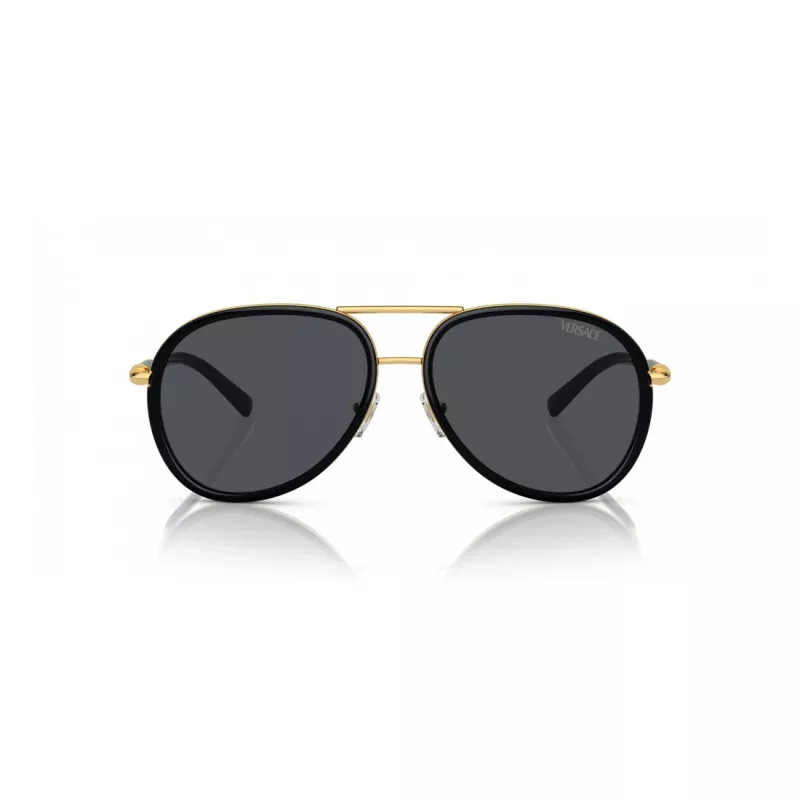 VERSACE VE2260-100287 Unisex Sonnenbrille Gold Gestell Graue Gläser 60/16/140 mm