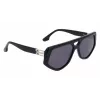 Victoria Beckham VB681S5815001 Damen eckige Sonnenbrille Schwarzer Acetatrahmen Graue Gläser 58mm