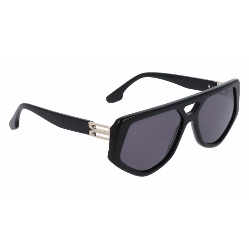 Victoria Beckham VB681S5815001 Damen eckige Sonnenbrille Schwarzer Acetatrahmen Graue Gläser 58mm