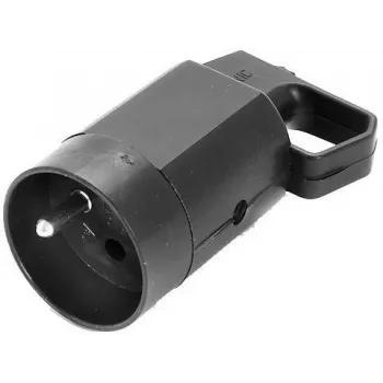 Viplast 315-05 tragbare Steckdose mit Erdung und Griff, 2P+Z, 16 A, 250 V, IP20, Schwarz