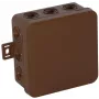 VIPLAST V6 Click Aufputz-Abzweigdose, 12 Kabeleinführungen, IP54, Braun, 85x85x41 mm, Leergehäuse (036-02)