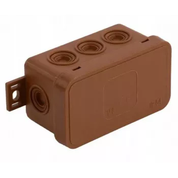 VIPLAST V8 Klik Aufputz-Abzweigdose, leer, 8 Kabeleinführungen, IP54, Braun, 80x45x41mm