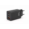 Voltage GaN Ladegerät 67W Wandladegerät, PD 3.0 / QC 3.0, 2x USB-C & 1x USB-A, EU-Stecker, Schwarz