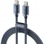 VOLTAGE PureCrystal USB-C auf USB-C Kabel 100W PD 1m Blau