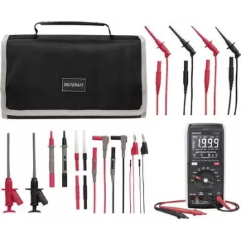 VOLTCRAFT VC-12884300+VC-18652750 Universal-Multichemie-Batterieladegerät mit LCD und USB-Ausgang, inklusive 4x Varta AA NiMH 2700mAh Akkus