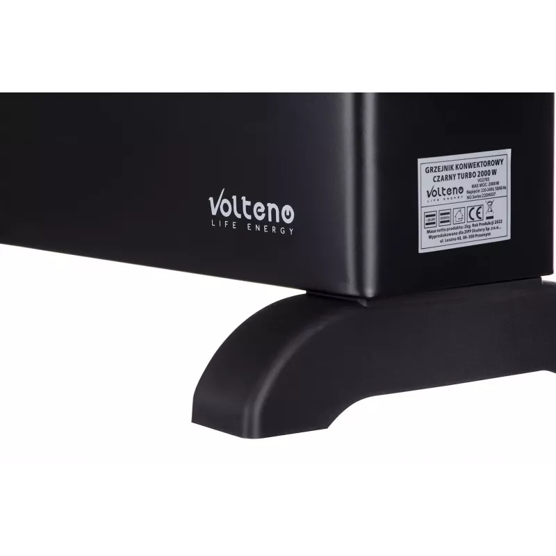 Volteno VO2783 Konvektorheizer 2000W - Schnelle Erwärmung, einstellbarer Thermostat, Überhitzungsschutz, freistehend, weiß