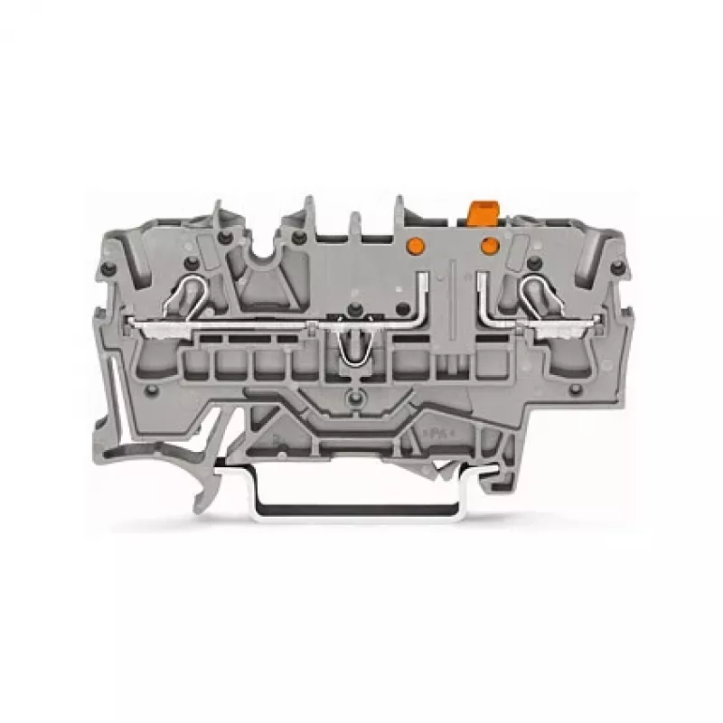 WAGO 2002-1671 2-Leiter-Trenn- und Prüfklemme mit Push-in CAGE CLAMP, grau