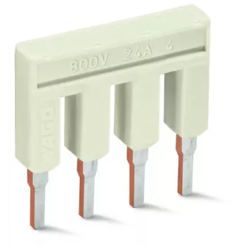 WAGO 2002-404 Brücker, 4-fach, isoliert, 25 A, lichtgrau