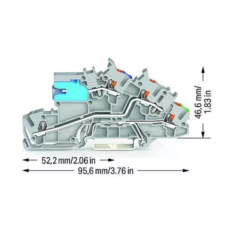 WAGO 2203-7541 Installationsklemme mit N-Trennschieber, NT/L/PE, grau