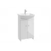 Hängendes Badezimmer-Waschtisch-Set 50cm mit Keramikbecken, Chrom-Mischer und Siphon, Hochglanz-Weiß