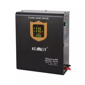 Wandmontierte Notstromversorgung KEMOT PROsinus-800 Konverter mit reiner Sinuswelle und Ladefunktion 12V 230V 800VA/500W