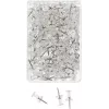 WEDO Pinnnadeln, klar, 100 Stück, 12 mm Nadelstärke, 10 mm Kopfdurchmesser, in transparenter Kunststoffbox (54 249)