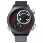 WELDER MAN K32-9201 50mm analoge Quarzuhr mit schwarzem Zifferblatt und Lederarmband