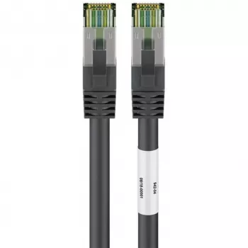Wentronic Goobay CAT 8.1 Patchkabel, S/FTP (PiMF), Schwarz, 3 m – LSZH Halogenfrei, Kupfer AWG 24 (66723)