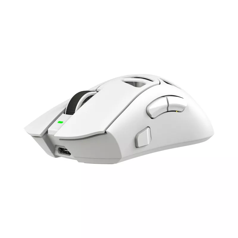 White Shark MORIEN WGM-5025 Tri-Mode-Gaming-Maus (BT / 2,4 GHz / kabelgebunden), 6200 DPI (bis 12000), RGB, Weiß