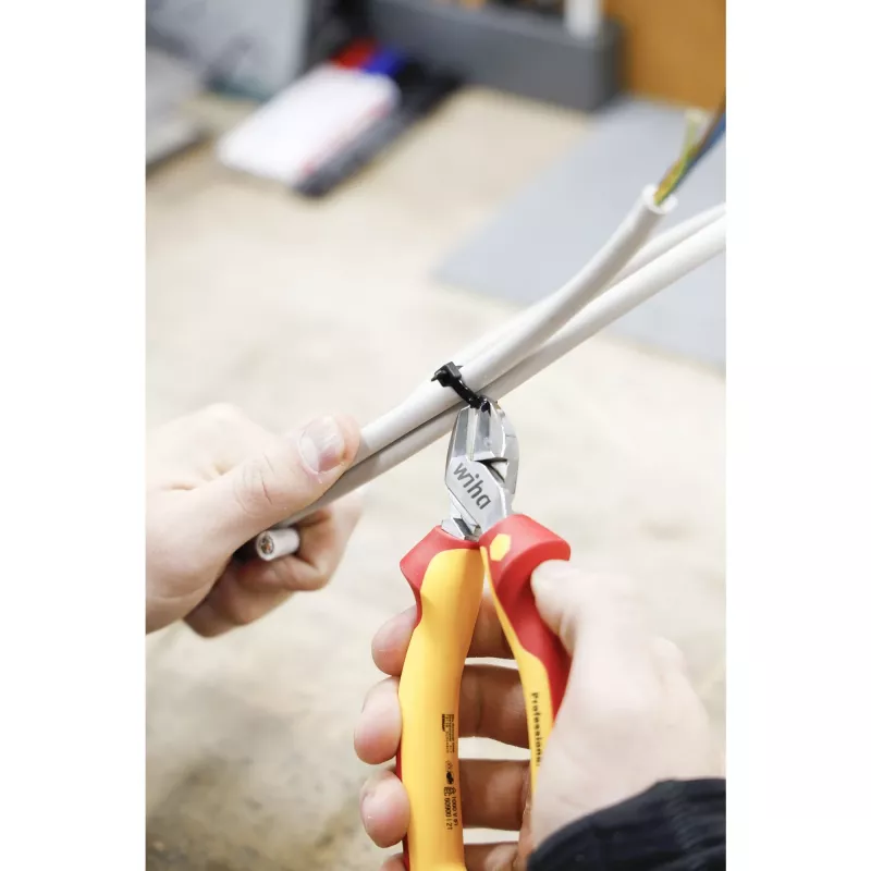 Wiha 43458 Professional electric Seitenschneider 160 mm, DynamicJoint, Rot/Gelb