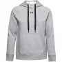 Under Armour Rival Fleece Hoodie für Damen, Mod Gray/Weiß