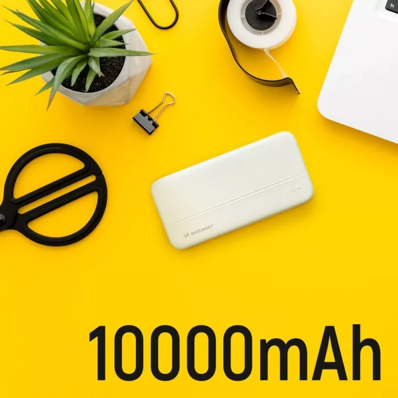 Wozinsky WPBWE1 10000-mAh-Powerbank mit 2 USB-Anschlüssen, Weiß