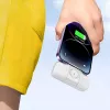 Wozinsky WF16-YLS 5000 mAh 15 W Mini-Powerbank mit Lightning und integriertem USB-C-Kabel, Weiß