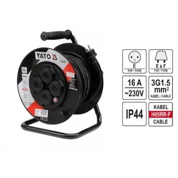 Yato YT-81052 Kabeltrommel 4 AC-Ausgänge 20 m