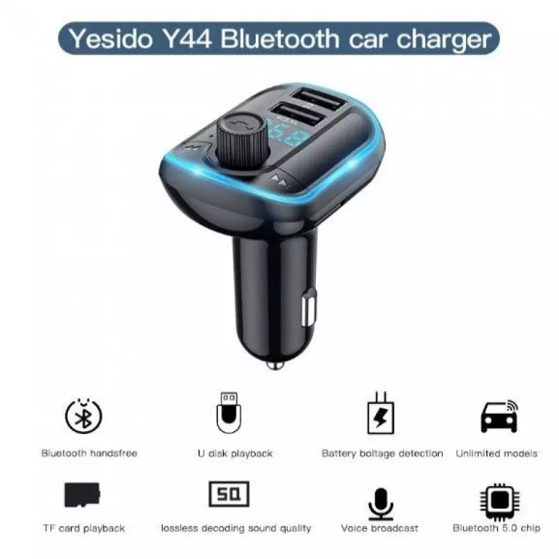 YESIDO Y44 MP3-Player Bluetooth-Autoladegerät, 2 USB, Schwarz