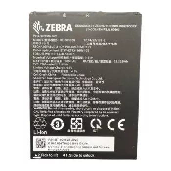 Zebra BTRY-ET401-10INC-01 Ersatz-Akku zum Entfernen, intern, für ET401 10-Zoll-Tablet, 7600 mAh