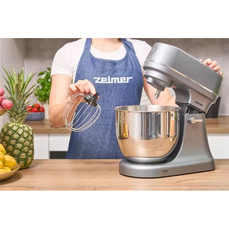 Zelmer ZKR2010 Super Silent Küchenmaschine, 800 W, 5,7 l + 4,6 l Edelstahlschüsseln, 12 Geschwindigkeiten