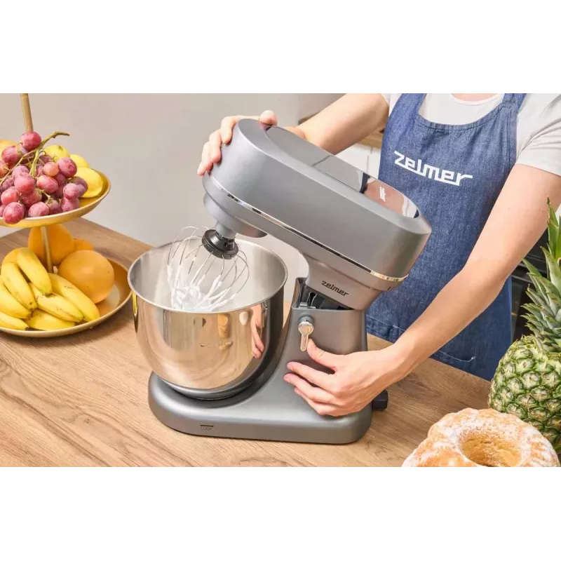 Zelmer ZKR2010 Super Silent Küchenmaschine, 800 W, 5,7 l + 4,6 l Edelstahlschüsseln, 12 Geschwindigkeiten