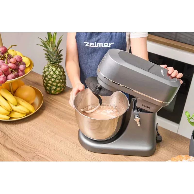 Zelmer ZKR2010 Super Silent Küchenmaschine, 800 W, 5,7 l + 4,6 l Edelstahlschüsseln, 12 Geschwindigkeiten