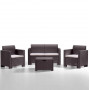 BICA Gartenmöbel-Set Nebraska 2 Braun – 2 Sessel & Couchtisch, Rattan-Optik, UV-beständig