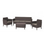 KETER Gartenmöbel-Set Salemo 3-Sitzer-Set braun