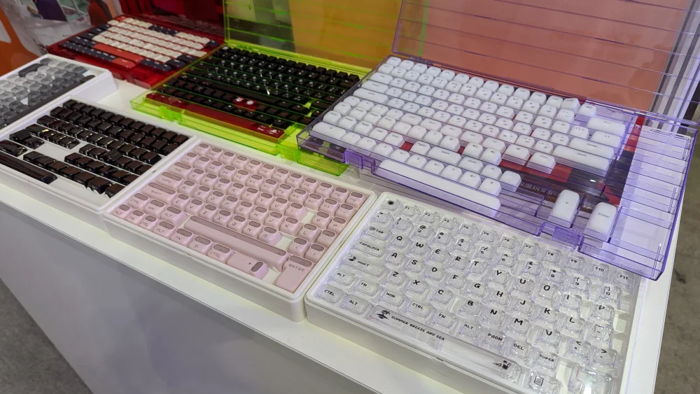 Keyboard on display at a tech show